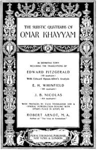 The Sufistic Quatrains of Omar Khayyam
