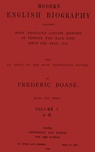 Modern English biography, volume 1 (of 4), A-H